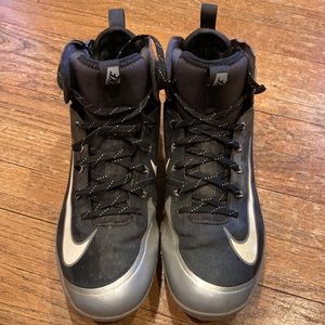 Nike Huarache Alpha Elite Air Max Baseball Cleats Metal Black